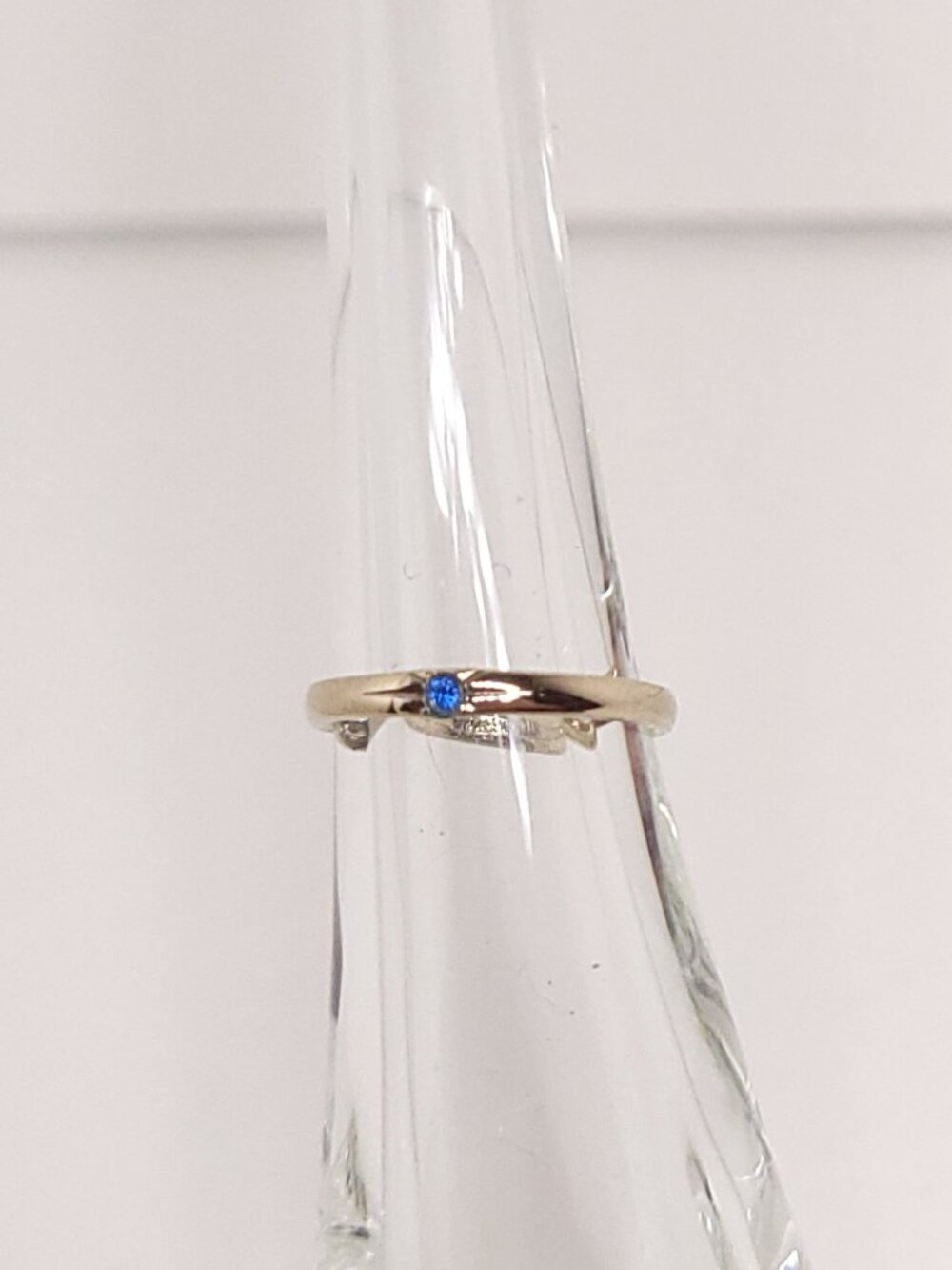 Sterling Silver Pinky Ring with Blue Stone
